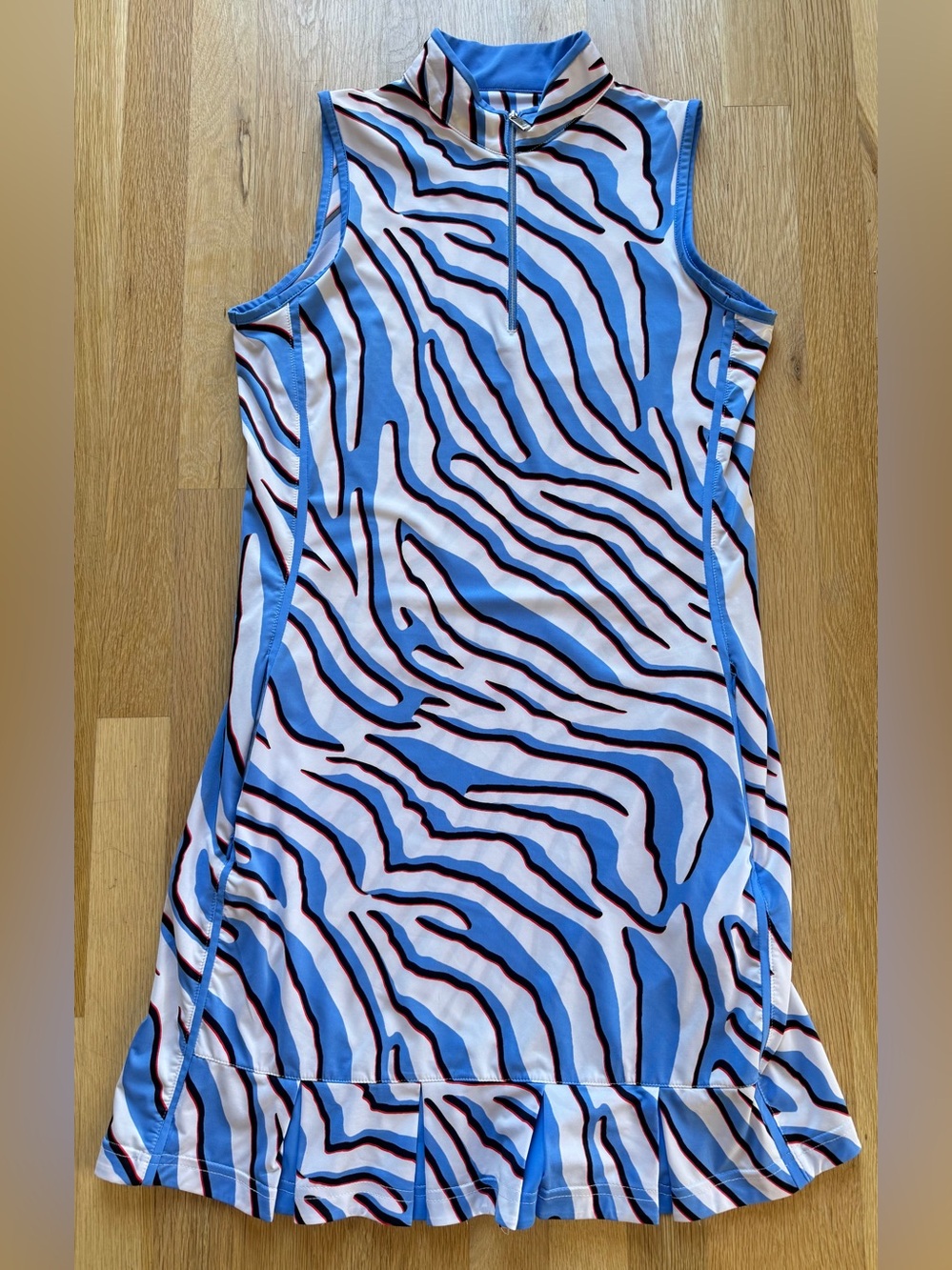 Tail Performance Golf Dress S Blue/White Pocket Sleeveless Athletic Casual